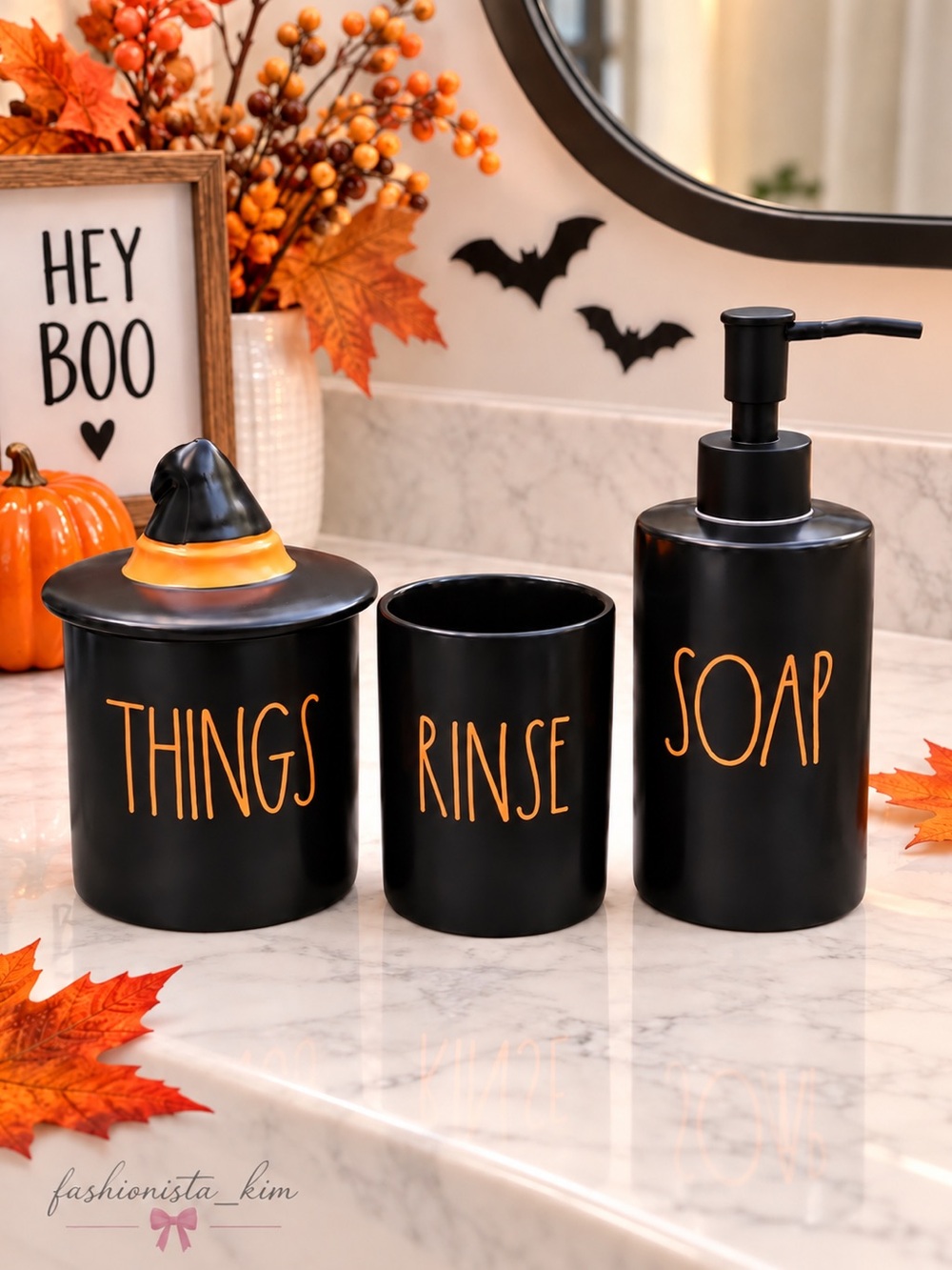 New Rae Dunn Halloween bathroom set